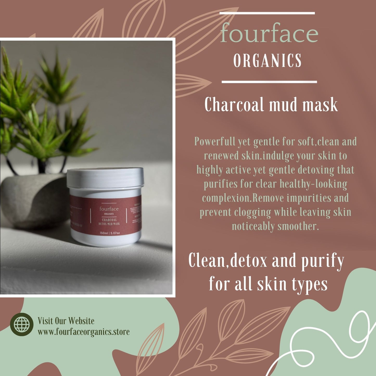 Fourface organics CHARCOAL MUD MASK