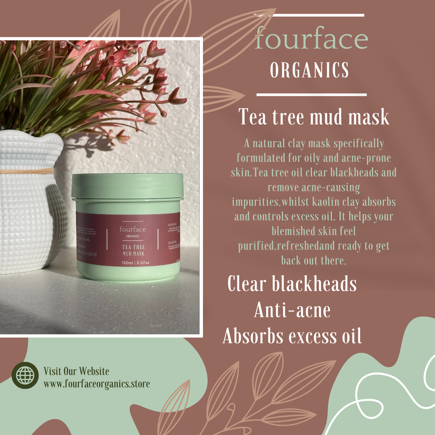 Fourface organics TEA TREE MUD MASK